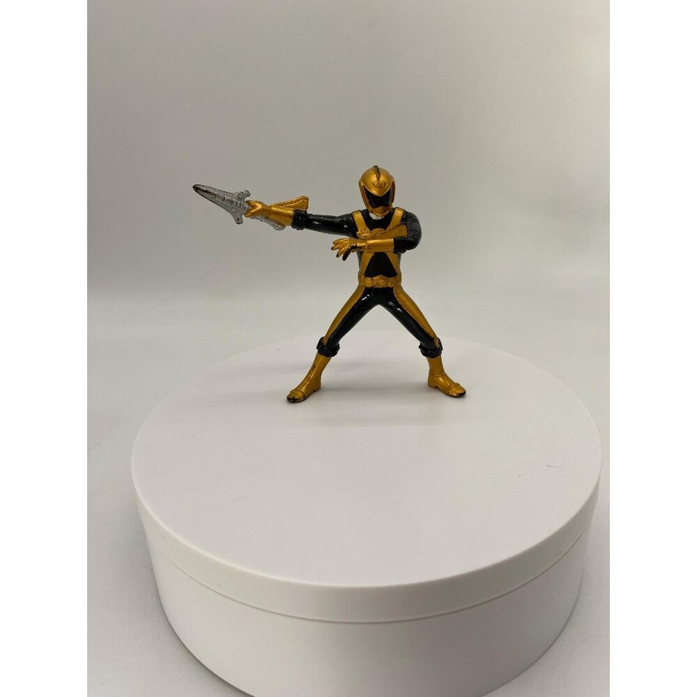 Vintage Power Rangers RPM Gold Ranger Figurine - Collectible Superhero Toy